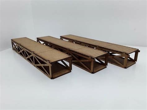 Laser Cut O Gauge Railway Track Raised Wooden Walkways Centre Sections