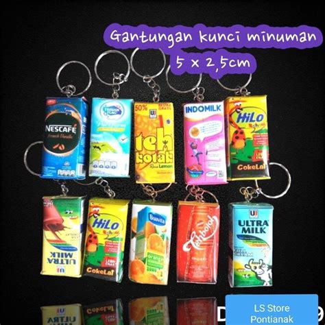 Jual Termurah Gantungan Kunci Miniatur Snack Kotak Minuman