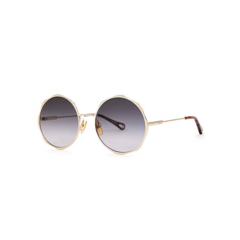 Chloé Honore Oversized Round Frame Sunglasses Gold Editorialist