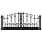 ALEKO Paris Style 18 Ft X 6 Ft Black Steel Dual Driveway Fence Gate