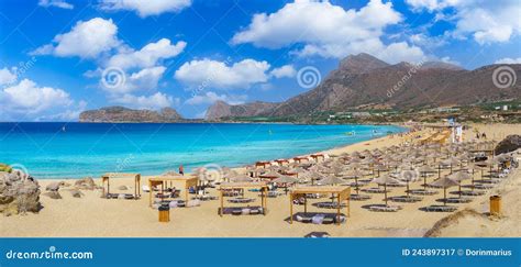 Landscape With Falasarna Beach Crete Island Stock Image Image Of