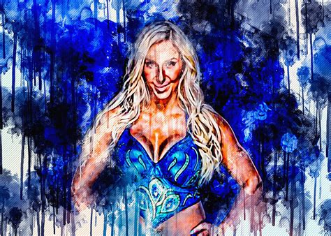 Charlotte Flair Blue Paint Splashes Wwe American Wrestlers Wrestling