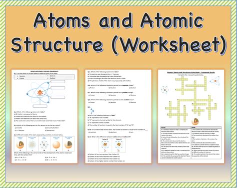 Atoms and Atomic Structure - Worksheet | Printable and Distance ...