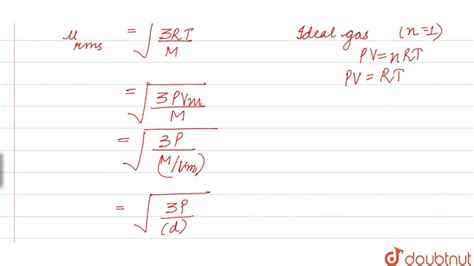 The Root Mean Square Velocity Of An Ideal Gas To Constant Pressure