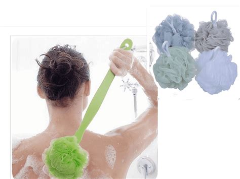 Loofah Plastic Back Scrubber And Bath Sponges1 Long Handle Back Brush