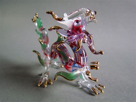 Chinese Dragon Hand Blown Glass Animal Figurine Dragon Statue Etsy