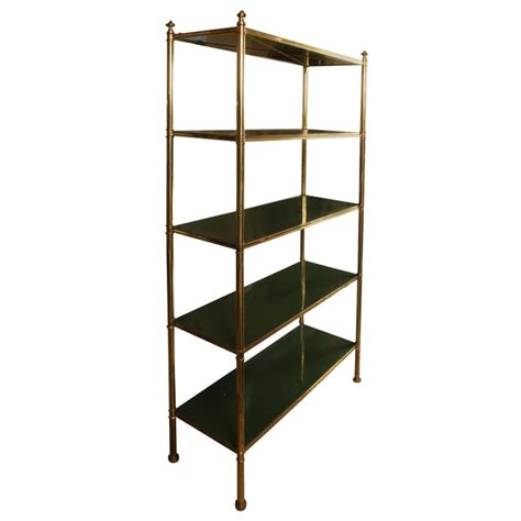 Vintage Billy Baldwin Brass Etagere With Green Lacquered Shelves Chairish