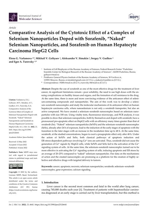 Pdf Comparative Analysis Of The Cytotoxic Effect Of A Complex Of