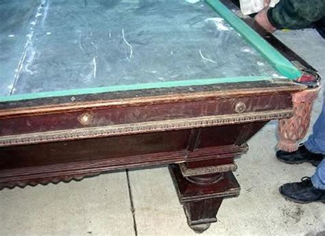 The National II: antique pool table for restoration/sale