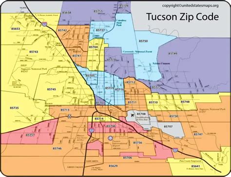 Tucson Zip Code Map Map Of Tucson Zip Codes