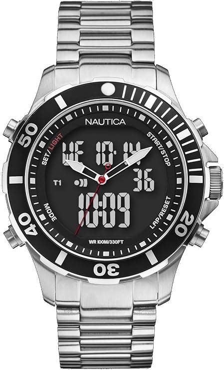 Nautica Orologio Da Polso Analogico Digitale Al Quarzo Acciaio