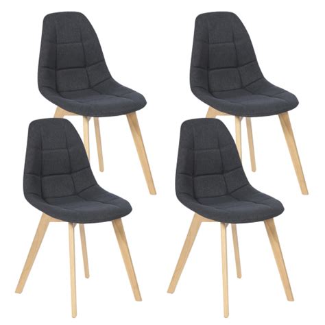 Chaises scandinaves en tissu gris pour salle à manger x4 GABY ID Market