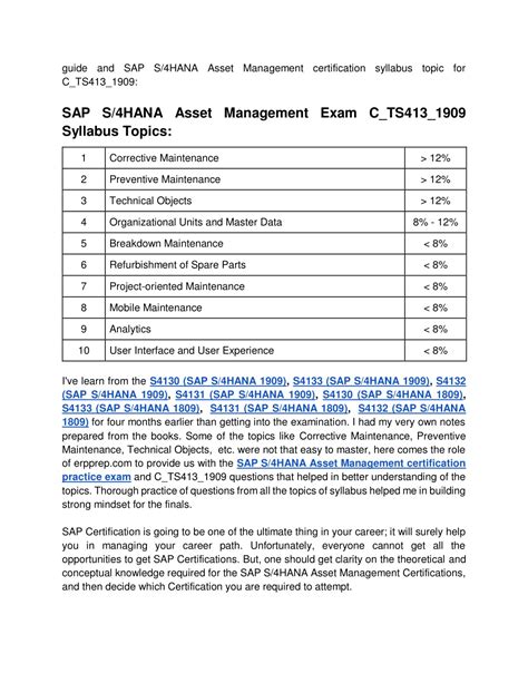 Ppt C Ts413 1909 Success Story And How To Crack Exam On S 4hana Asset Management Powerpoint