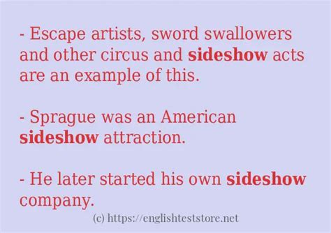 Sentence Example Of Sideshow EnglishTestStore Blog