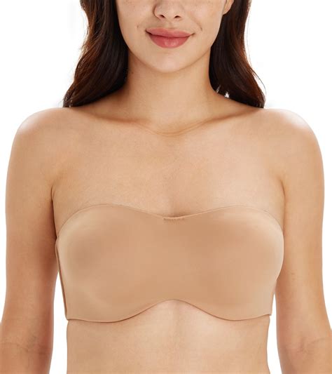 Exclare Women S Seamless Bandeau Unlined Underwire Minimizer Strapless