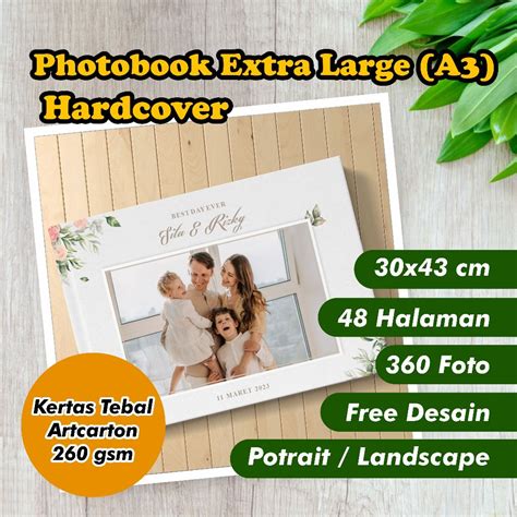 Jual Photobook XL A3 48 Hal 360 FOTO 30 X 43 Cm Hardcover