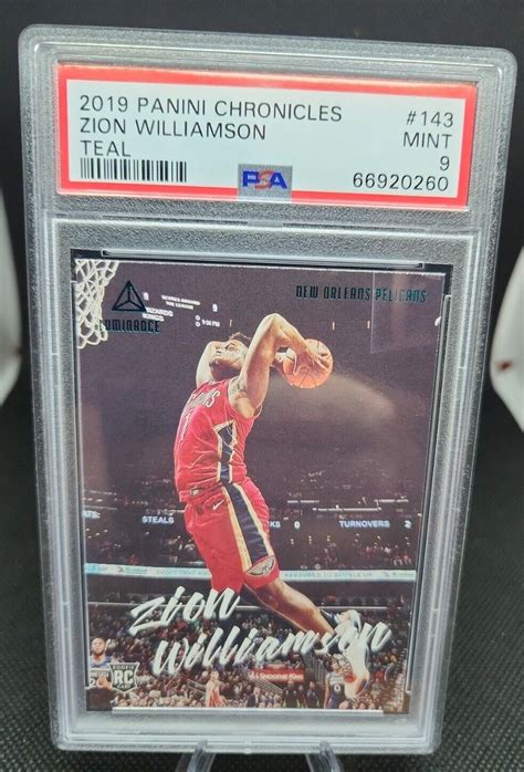 2019 20 Panini Chronicles Zion Williamson Green Luminance RC PSA 9 MINT