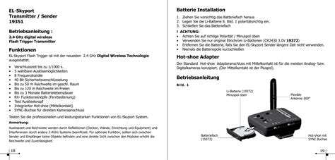 Elhrom EL SKYPORT Wireless Flash Triggering System User Manual Transmitter