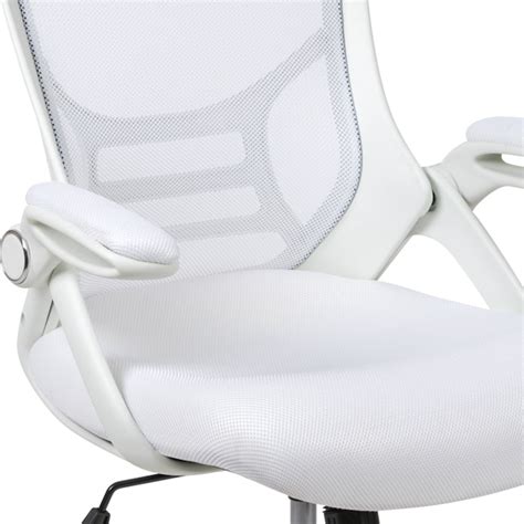 Flash Furniture White Contemporary Adjustable Height Mesh Desk Chair in ...