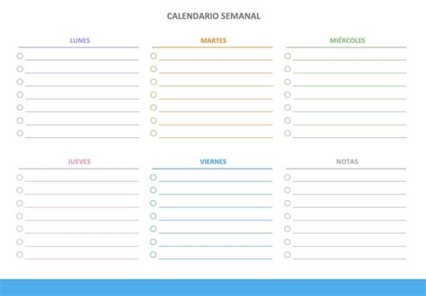 Plantillas Gratuitas De Calendarios Semanales Editables En Word
