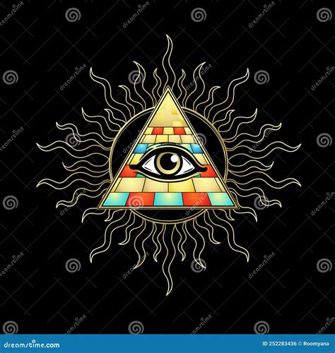 Animation Drawing Symbol Of Egyptian Pyramid Eye Of Horus Profile Of