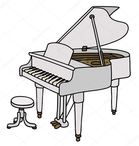 White Grand Piano Stock Vector V