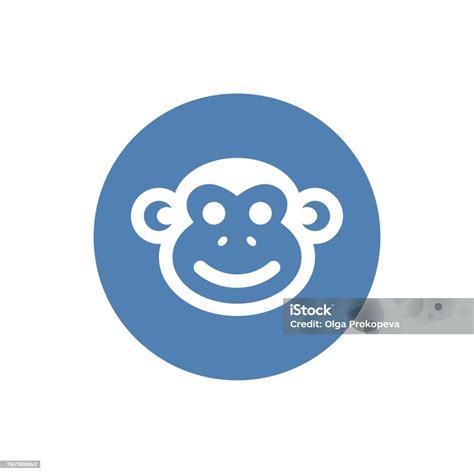 ilustrasi vektor wajah senyum monyet ikon monyet ilustrasi stok