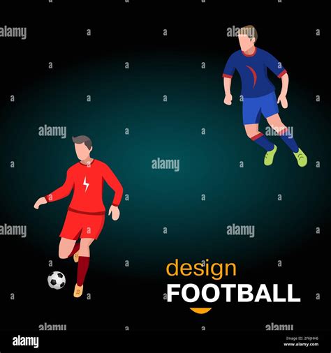 Two Soccer Players In Top Form With The Ball Football Players On Dark