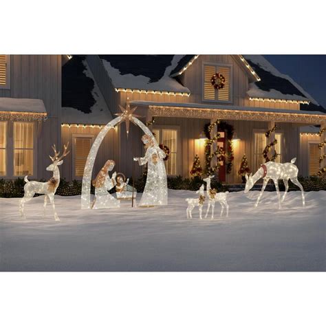 Home Accents Holiday Sweet Serenity 63 In 160 Light Led White Pvc Deer