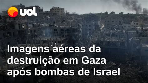 Guerra Israel x Hamas Imagens aéreas mostram Faixa de Gaza destruída e