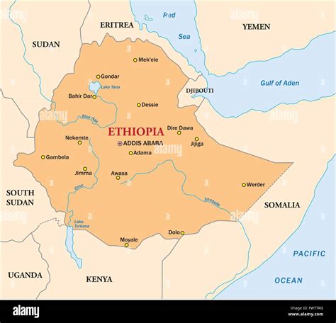 Ethiopia Political Map Vector Eps Maps Eps Illustrator Map Vector Images