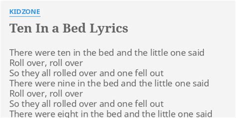 "TEN IN A BED" LYRICS by KIDZONE: There were ten in...