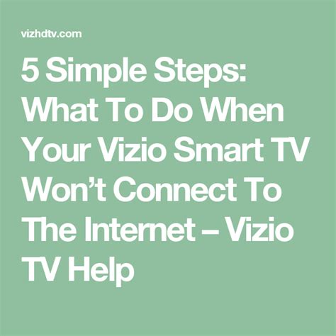 Vizio Smart Tv Won T Connect To Cable