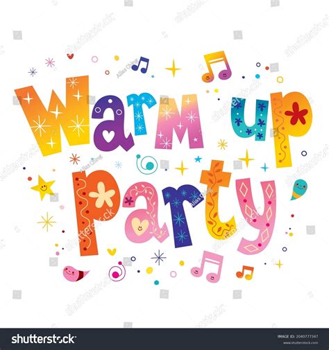 Warm Party Unique Lettering Design Stock Vector Royalty Free