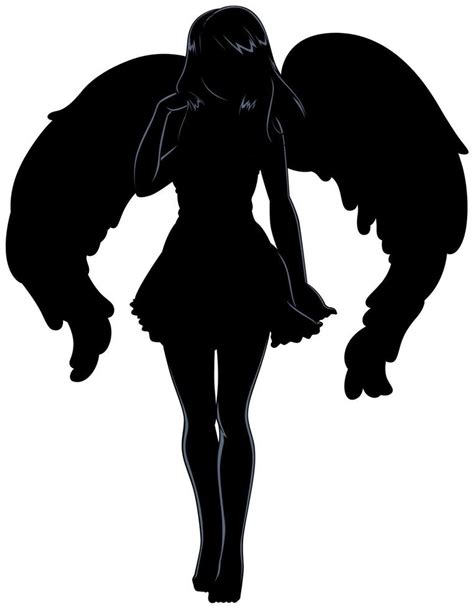 Angel Anime Girl Silhouette 22464296 Vector Art at Vecteezy