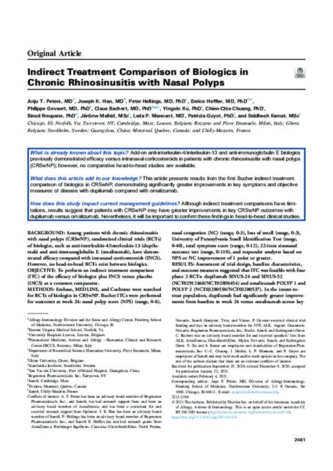 Pdf Indirect Treatment Comparison Of Biologics In Chronic