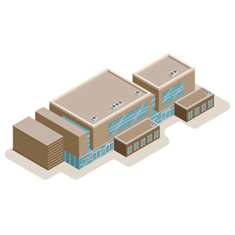 3d Modern School Or University Isometric Modern Office Building And