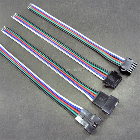 10Pairs 5pin Led Connector 15cm Male Female JST SM 5 Pin Plug