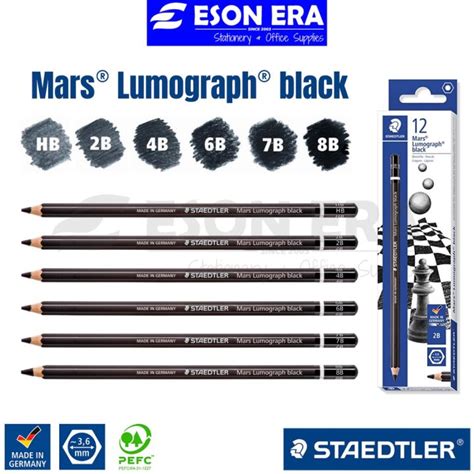 Staedtler Mars Lumograph Black Pencil 8B 7B 6B 4B 2B HB Lazada