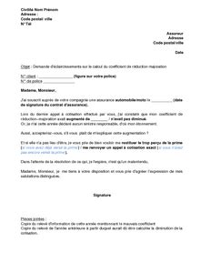 Courrier Contestation Assurance