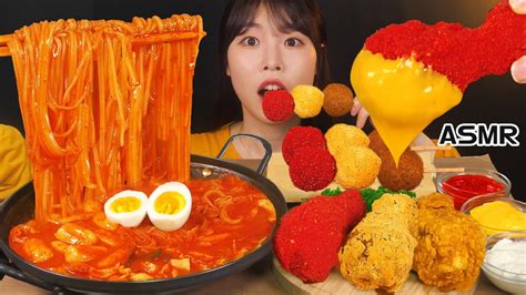 Asmr Mukbang Fried Chicken And Tteokbokki