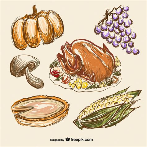 thanksgiving food drawing 1