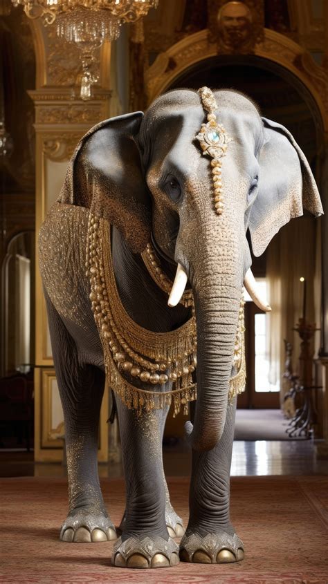 A Sophisticated Elephant In An Elegant Evening Gown Attending A