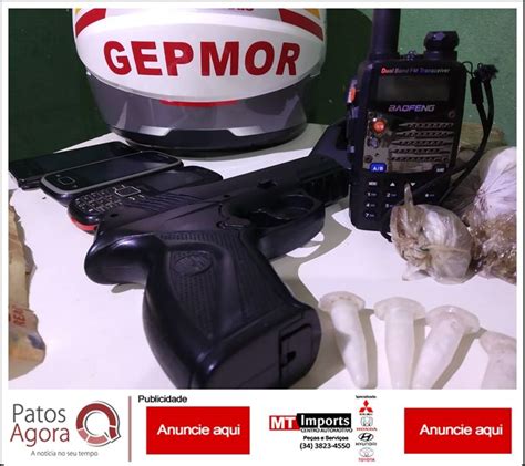 GEPMOR apreende maconha cocaína e réplica de arma de fogo no Bairro