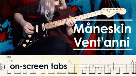 Måneskin Vent anni Guitar cover w play along tabs download YouTube