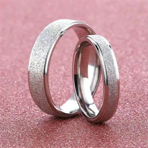 Jual Cincin Titanium Pria Wanita Pasir Polos COD Shopee Indonesia