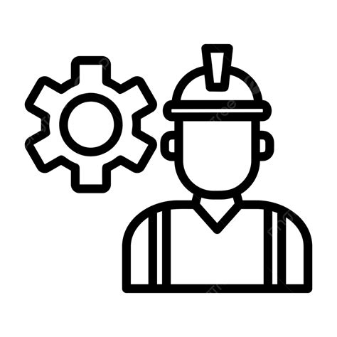 Gambar Ikon Baris Jurutera Vektor Ikon Jurutera Penghantar Kilang