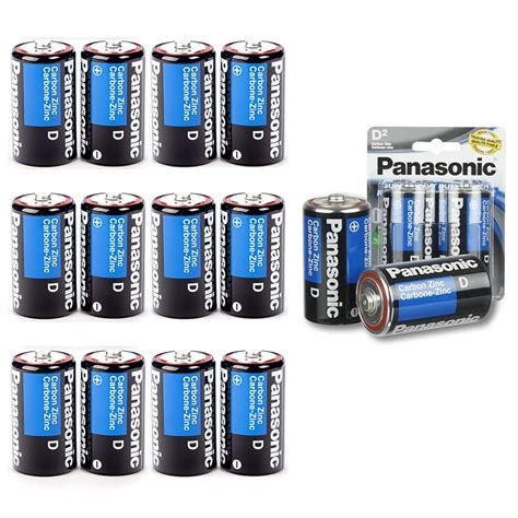 12 X Panasonic D Batteries Super Heavy Duty Carbon Zinc Battery 1 5V