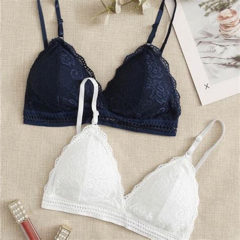 Shein Tops 2 Pack Floral Lace Bra Set Poshmark