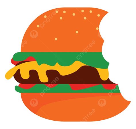 Comida De Ilustração Vetorial De Hambúrguer Mordido Png Hamburguer De Queijo Restaurante